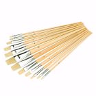 Artists Paint Brush Set Flat Tipped 12 Piece [4542]