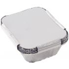 Foil Food Containers Pack of 125 with Lids, 14 x 11 x 5cm  [7295]