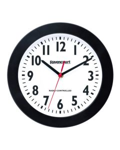 Radio Controlled Clock - Black 22cm/8.7" [1525]