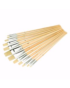 Artists Paint Brush Set Flat Tipped 12 Piece [4542]