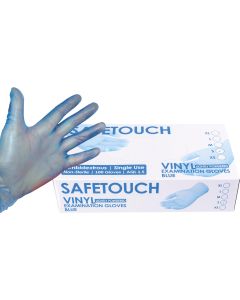 Disp. Gloves Powdered Blue Vinyl Box of 100 Small [0429]