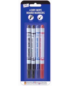 Dry Wipe Markers Assorted Colours 10 Packs of 4 [945480]