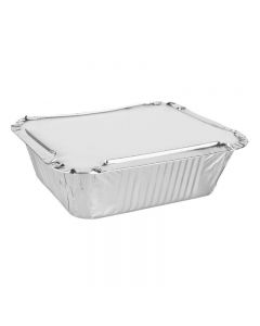Foil Containers with Lids Pack of 125, 12 x 8.5 x 5.5cm  [7884]