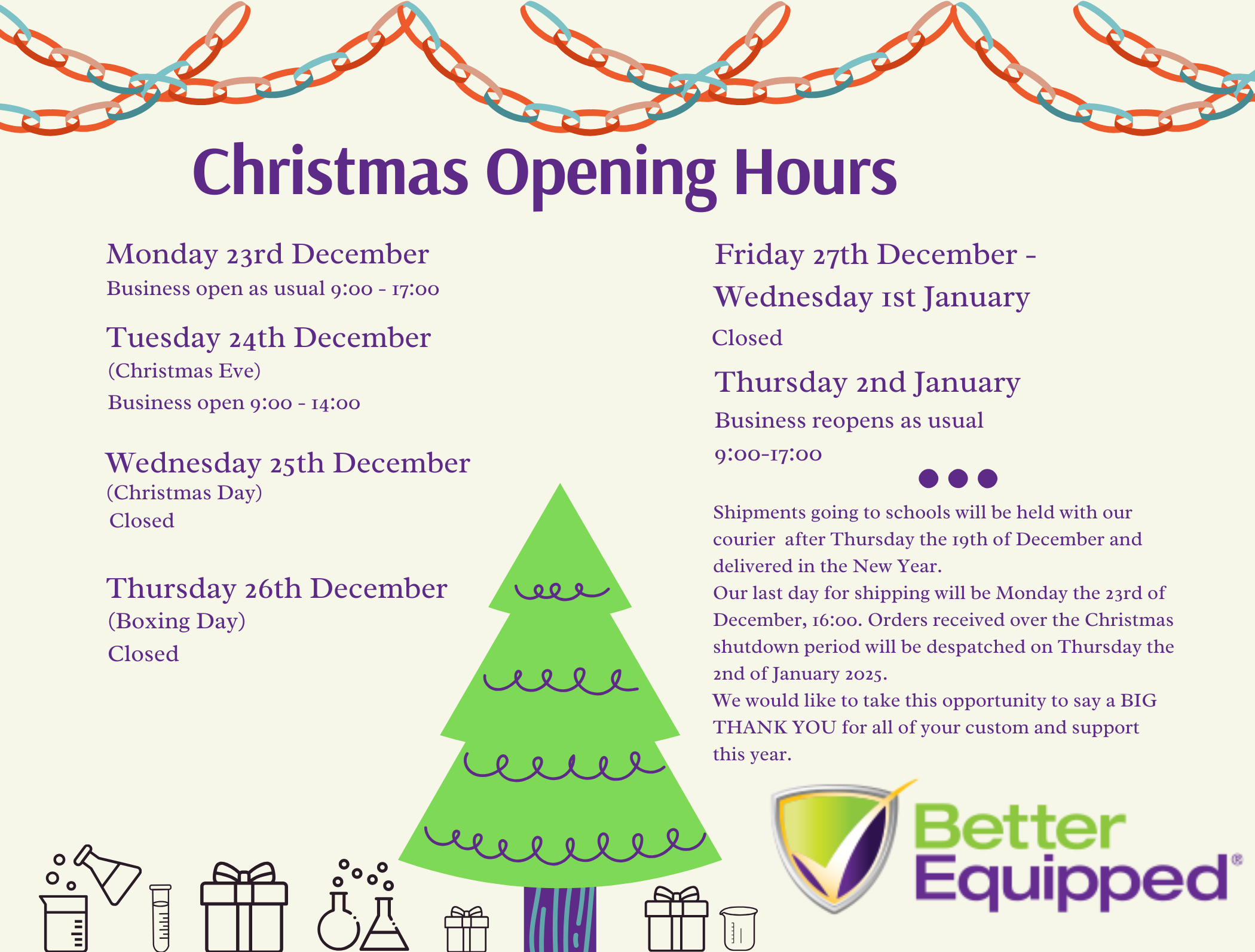 Christmas Opening Hours